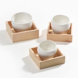 Cup (L) 102×102×90mm
Wooden bowl (L) 124×124×49mm

Cup (M) 90×90×80mm
Wooden bowl (M) 115×115×39mm

Cup (S) 78×78×70mm
Wooden bowl (S) 109×109×34mm
